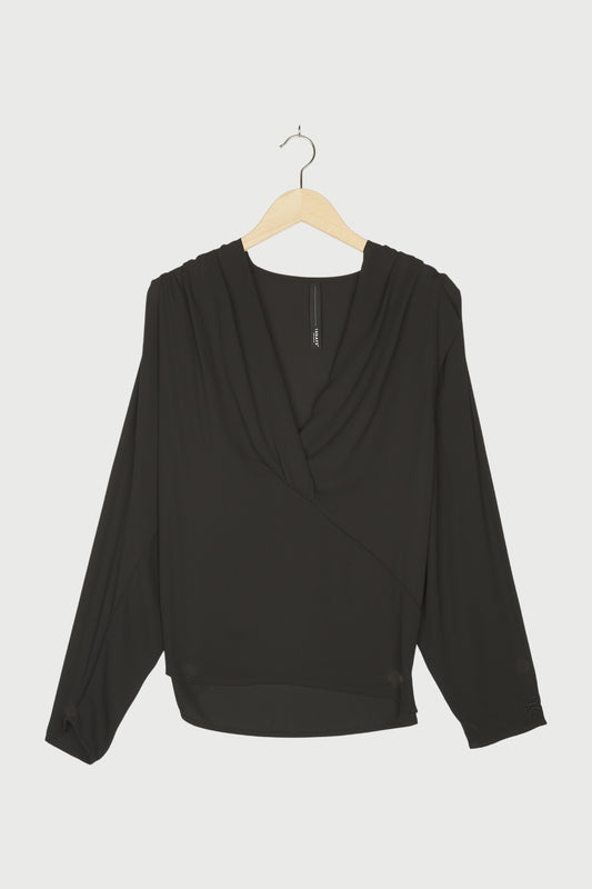 OVERLAP DRAPED BLOUSE