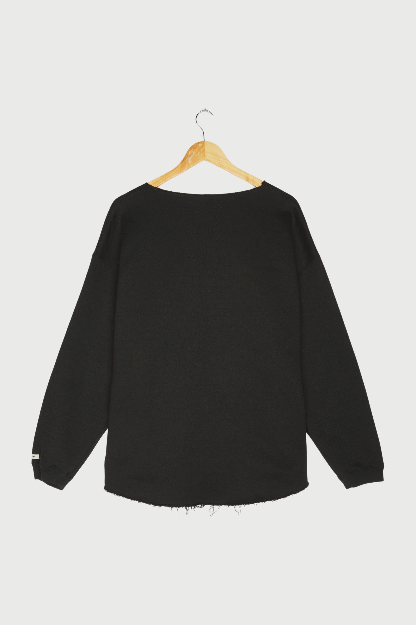 raw edge statement sweater