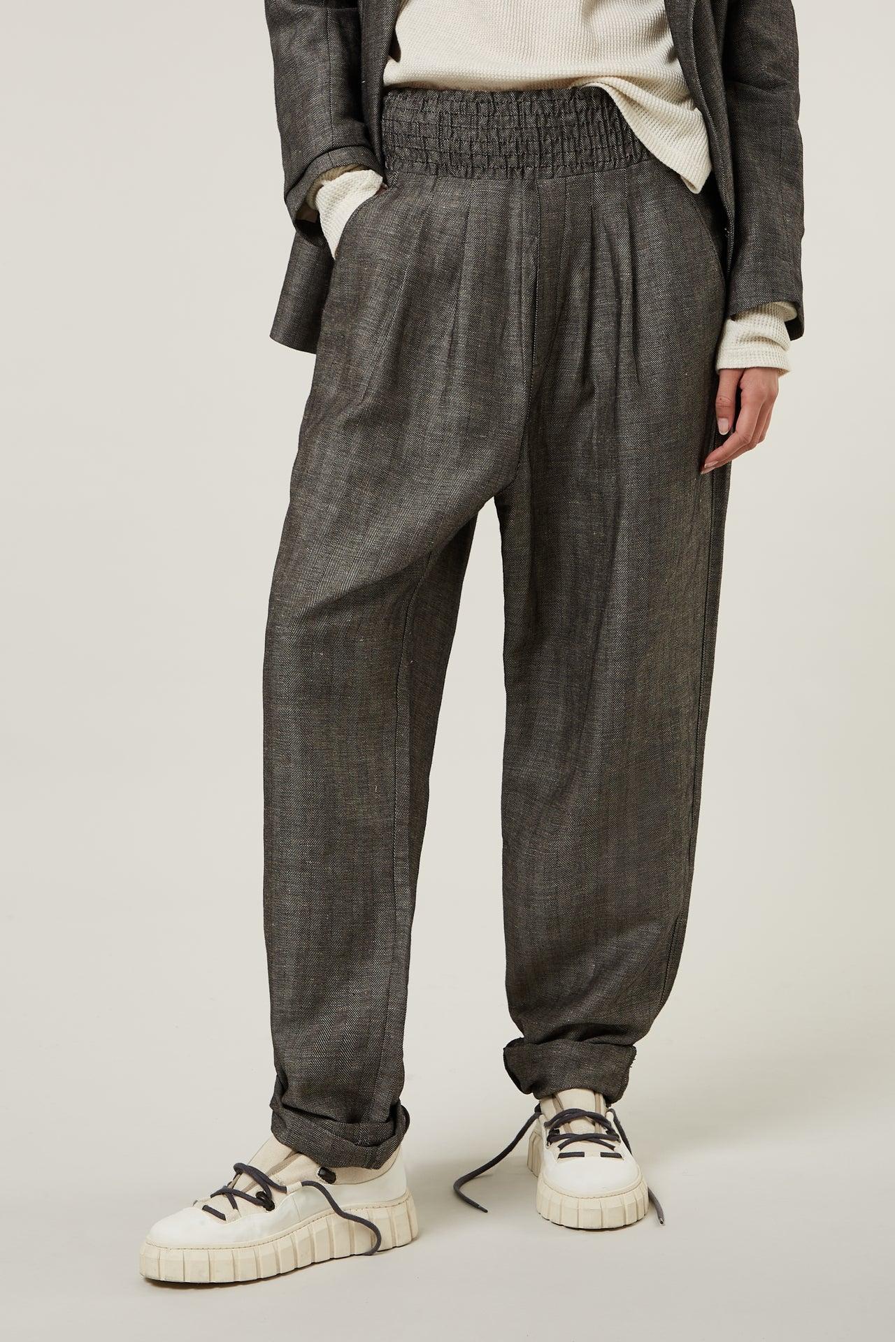 PANTS HERRINGBONE LINEN