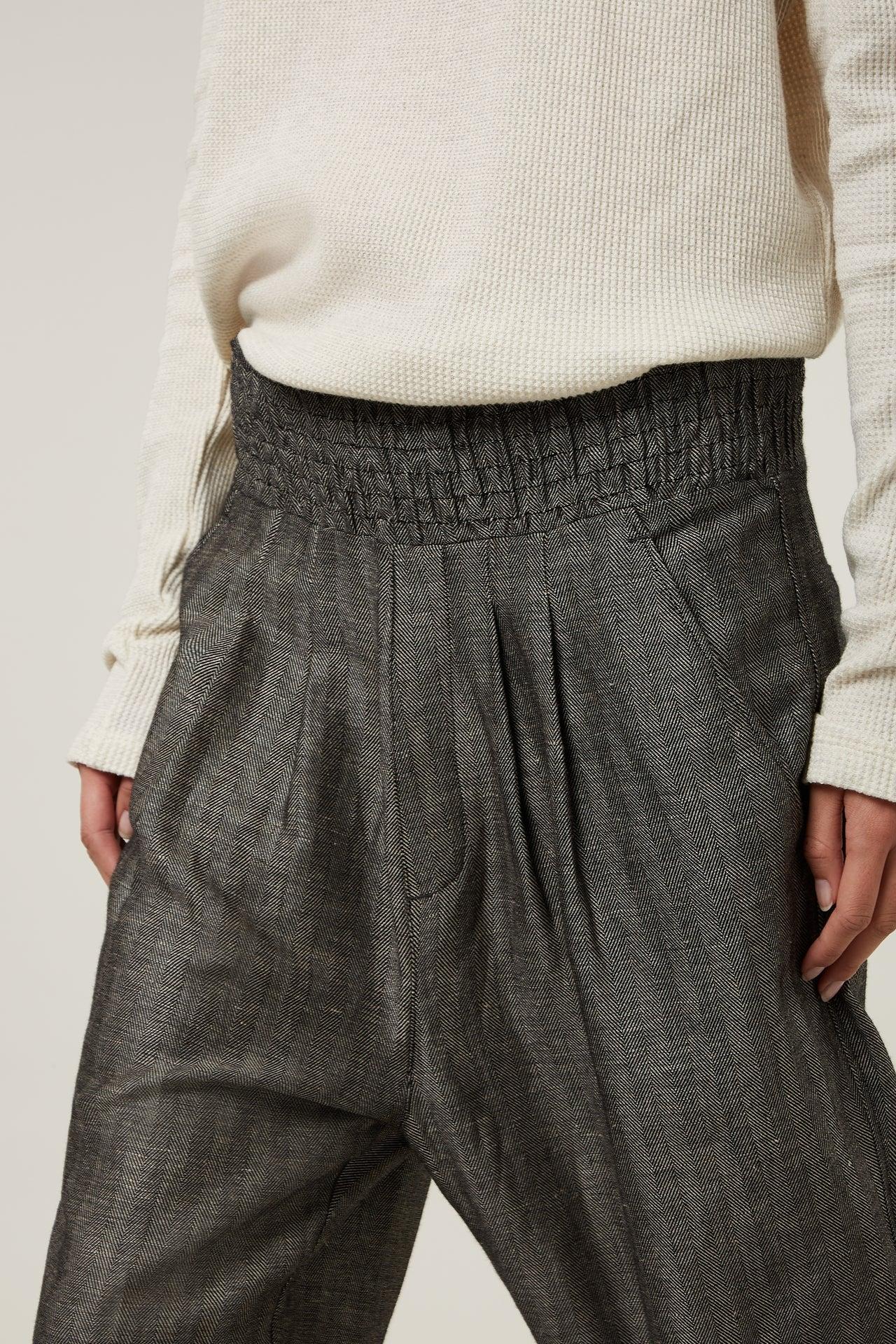 PANTS HERRINGBONE LINEN