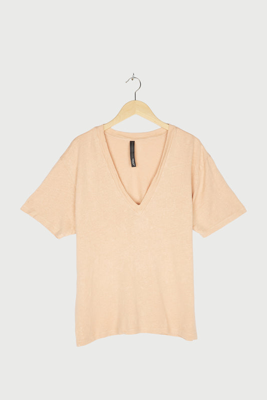 V-NECK TEE LINEN