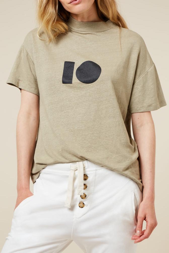 HIGH NECK TEE LINEN