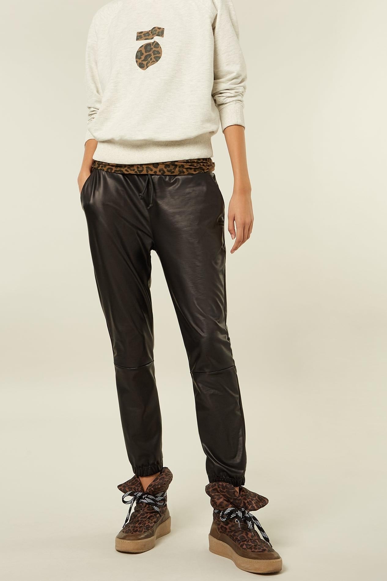 LEATHERLOOK CROPPED JOGGER LONG