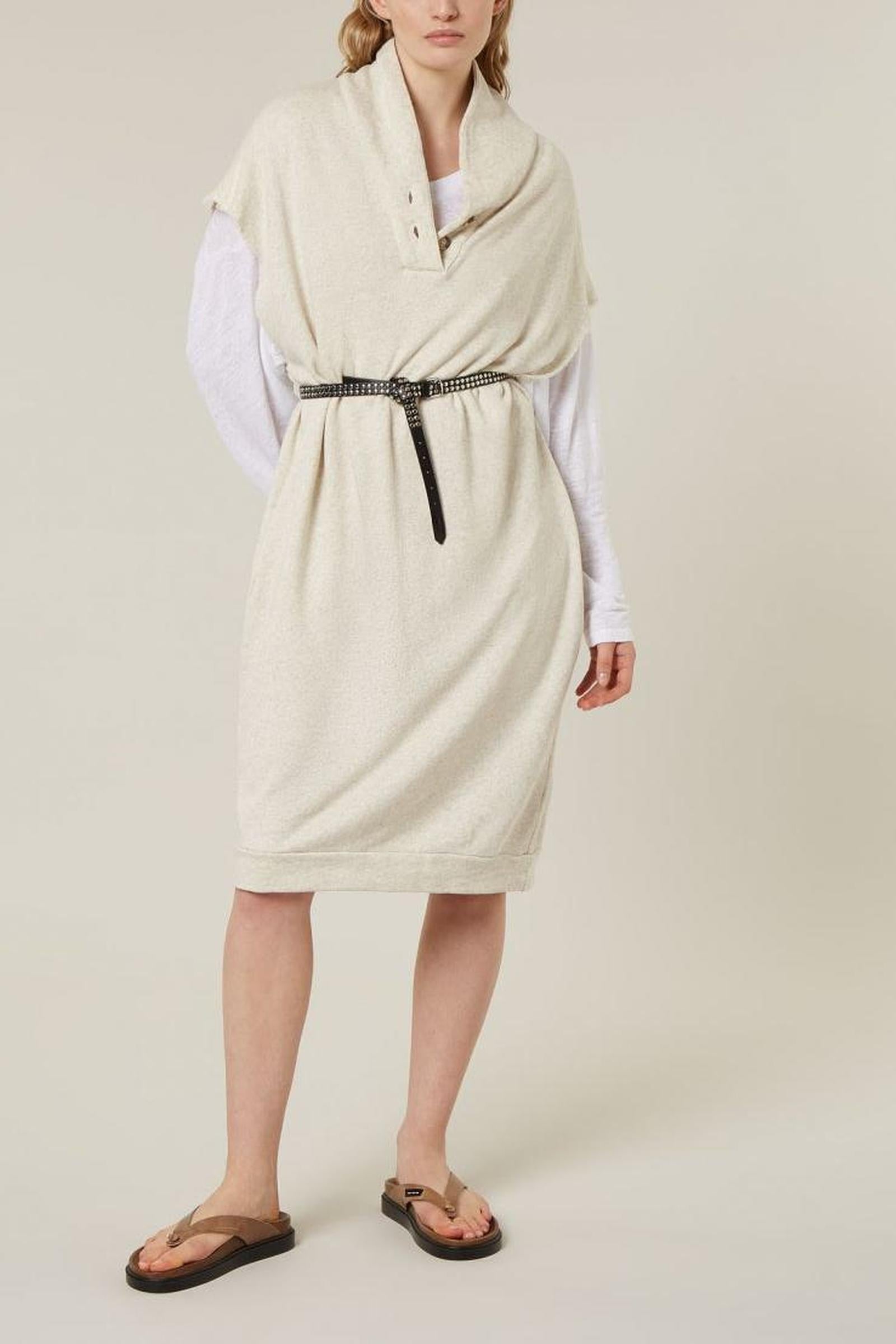 SHAWL COLLAR SWEAT DRESS