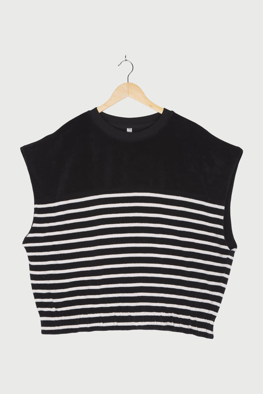 TERRY SLEEVELESS SWEATER STRIPES