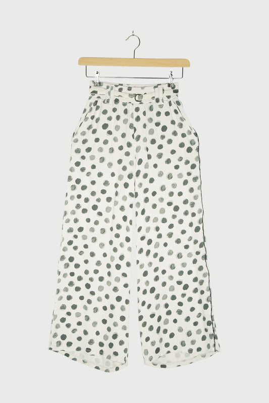 SATIN WIDE PANTS PAINTED DOT