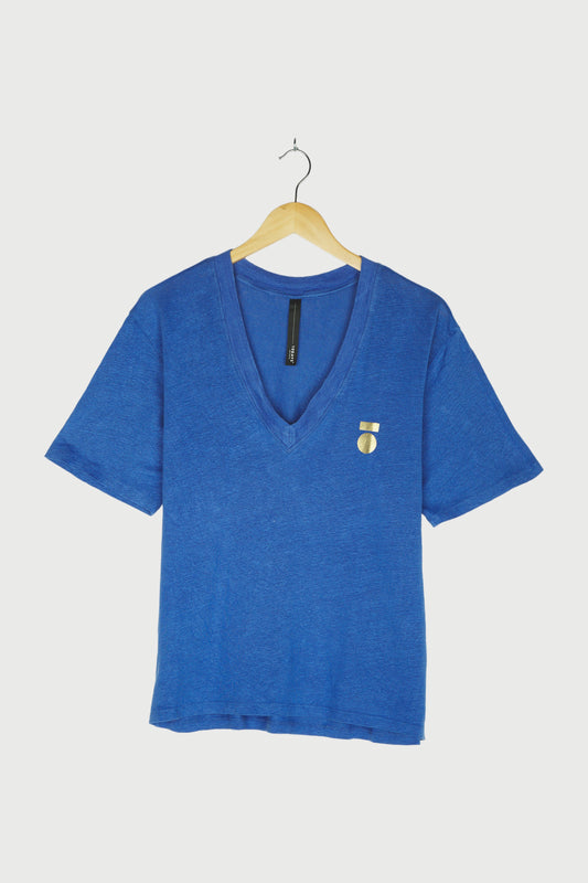 LOW V-NECK TEE LINEN