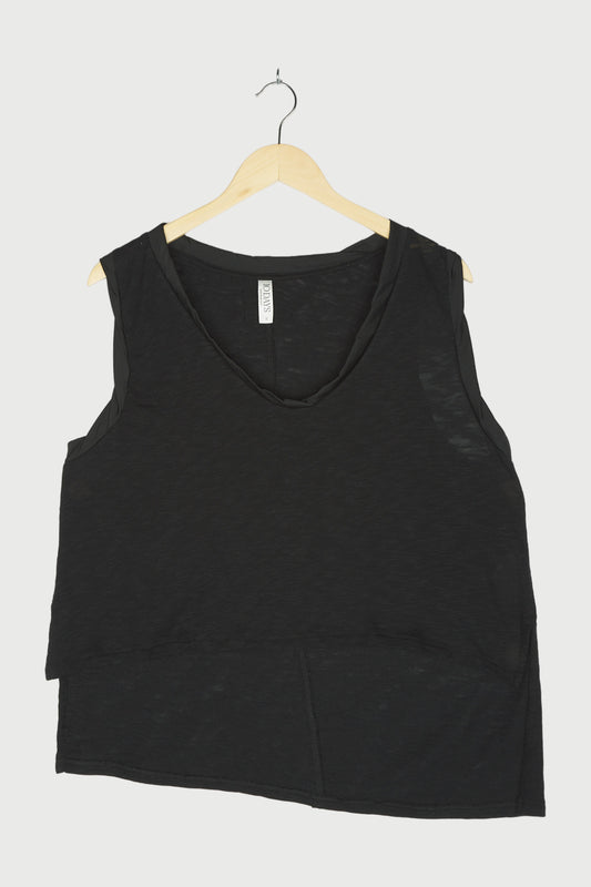 V-NECK SINGLET SLUB JERSEY