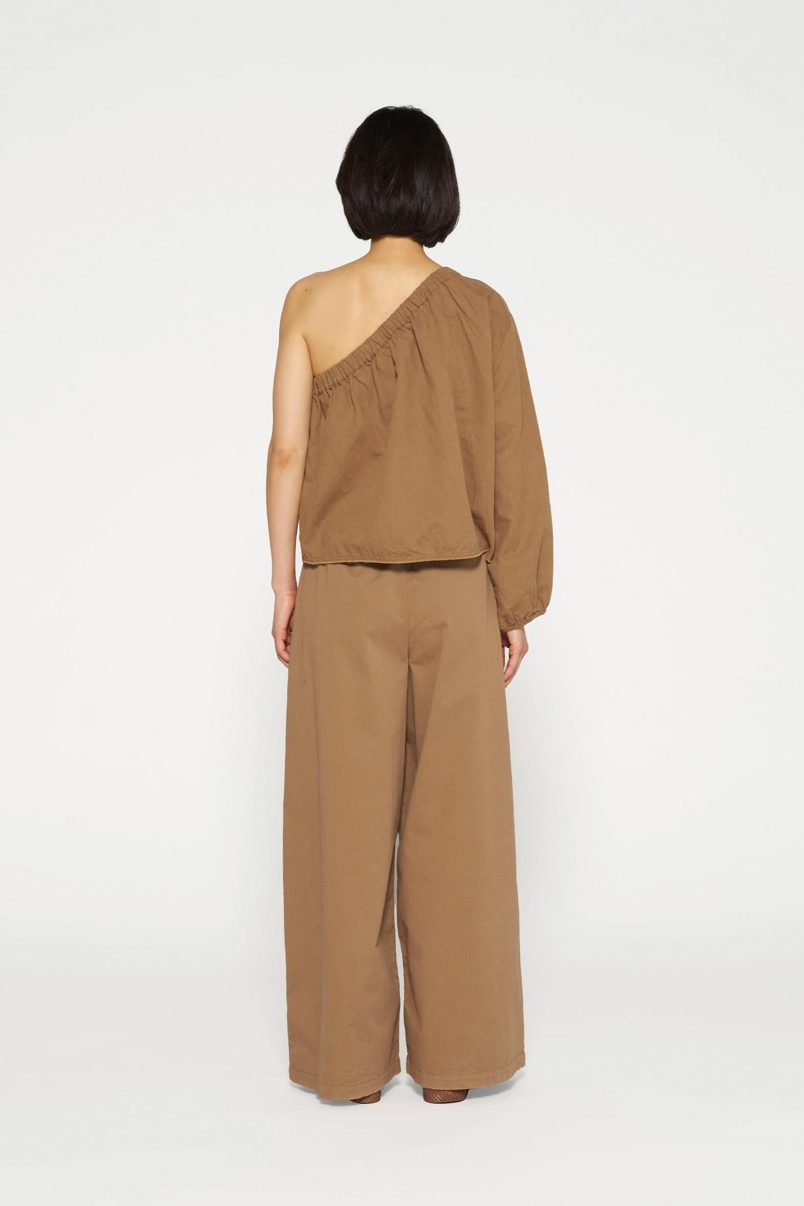 BELTED WIDE LEG PANTS TWILL