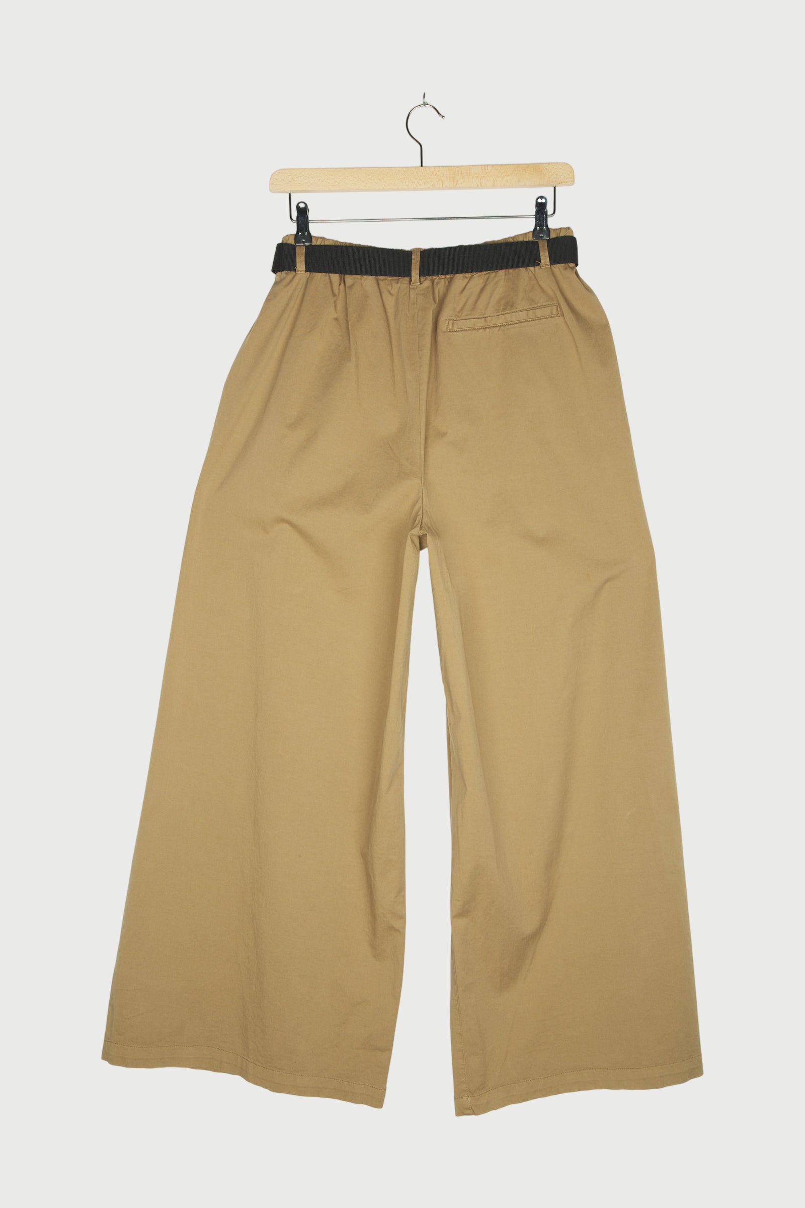 BELTED WIDE LEG PANTS TWILL