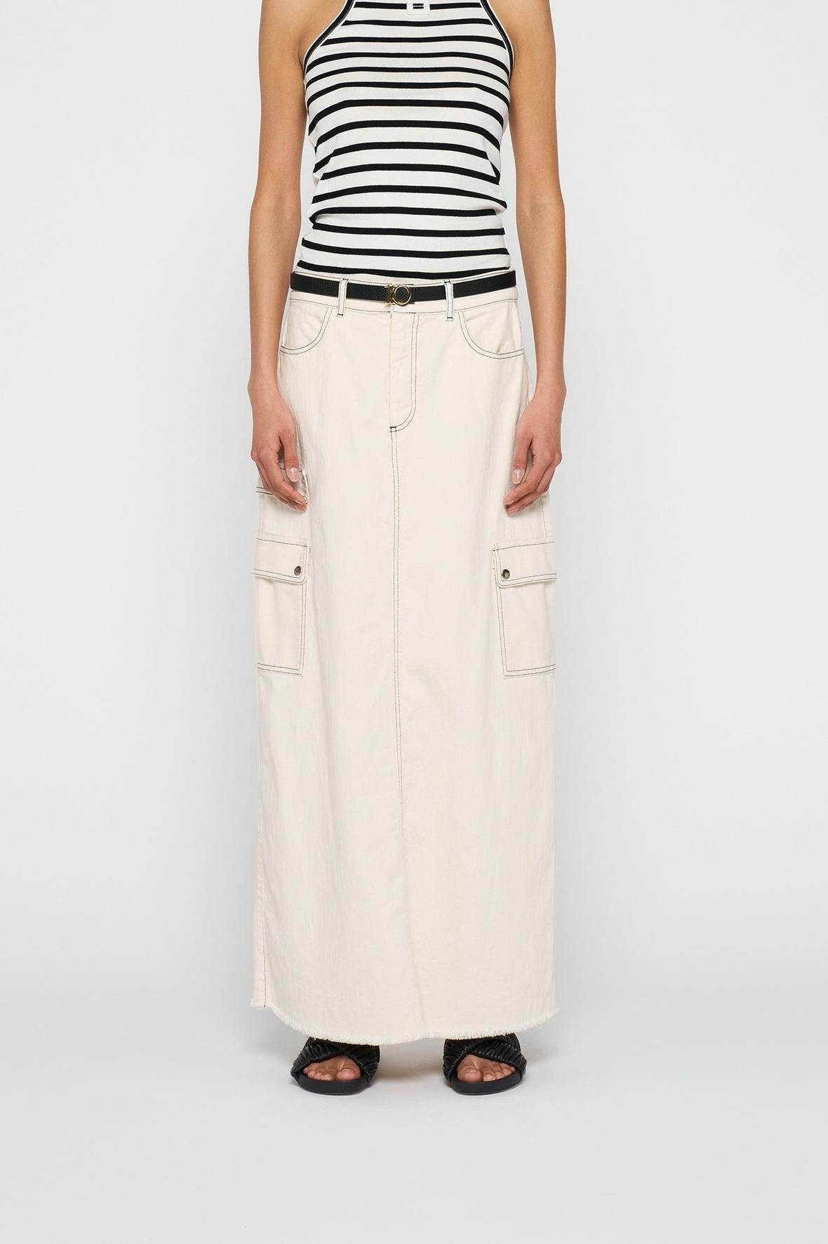 SLUB TWILL SKIRT