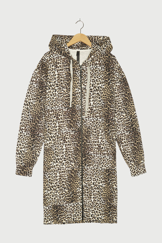 HOODED CARDIGAN LEOPARD