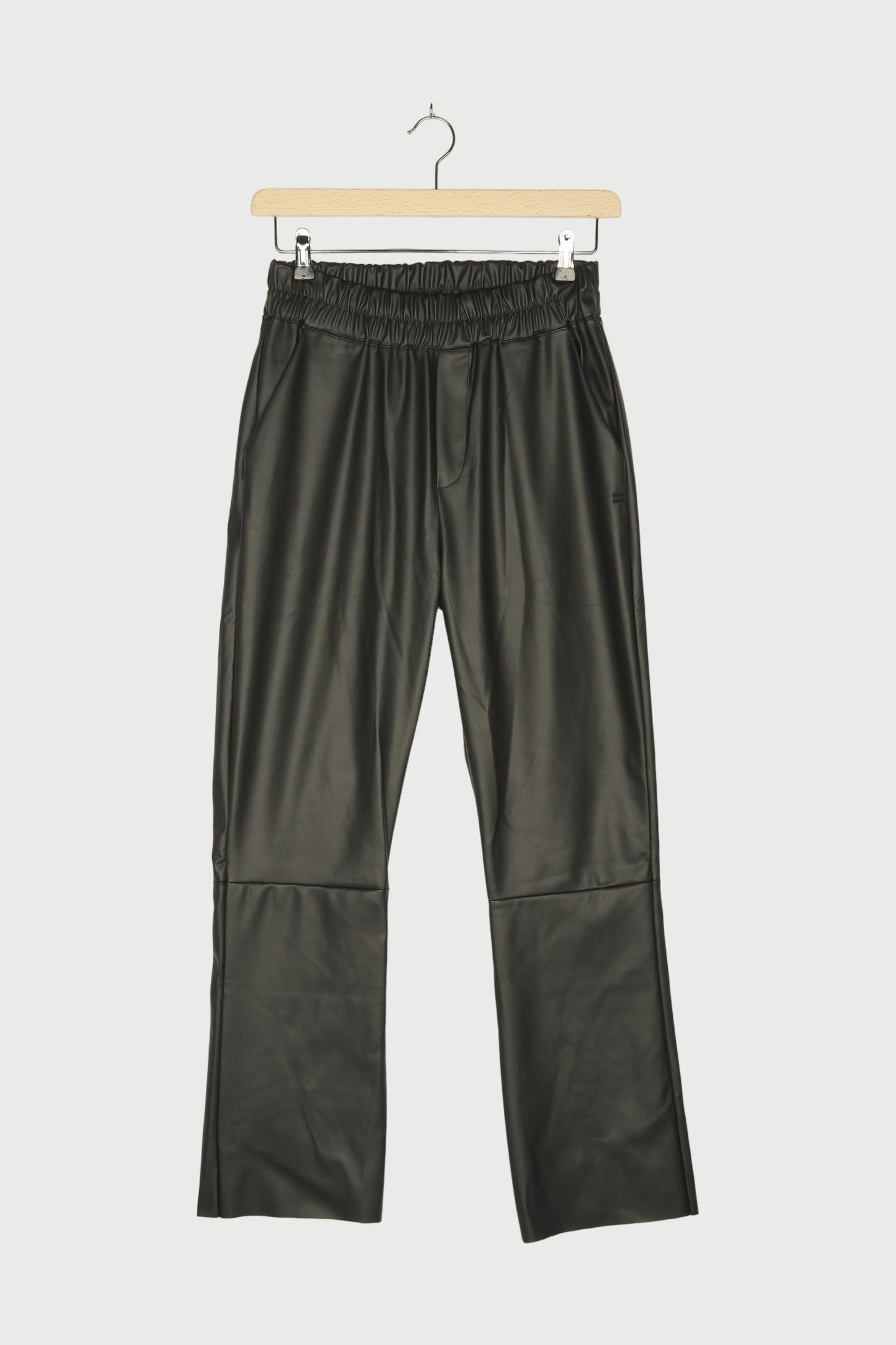 LEATHER LOOK FLARED JOGGER