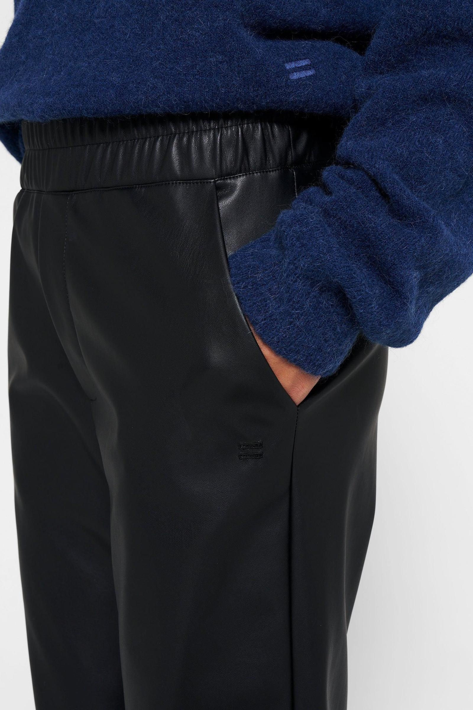 LEATHER LOOK FLARED JOGGER