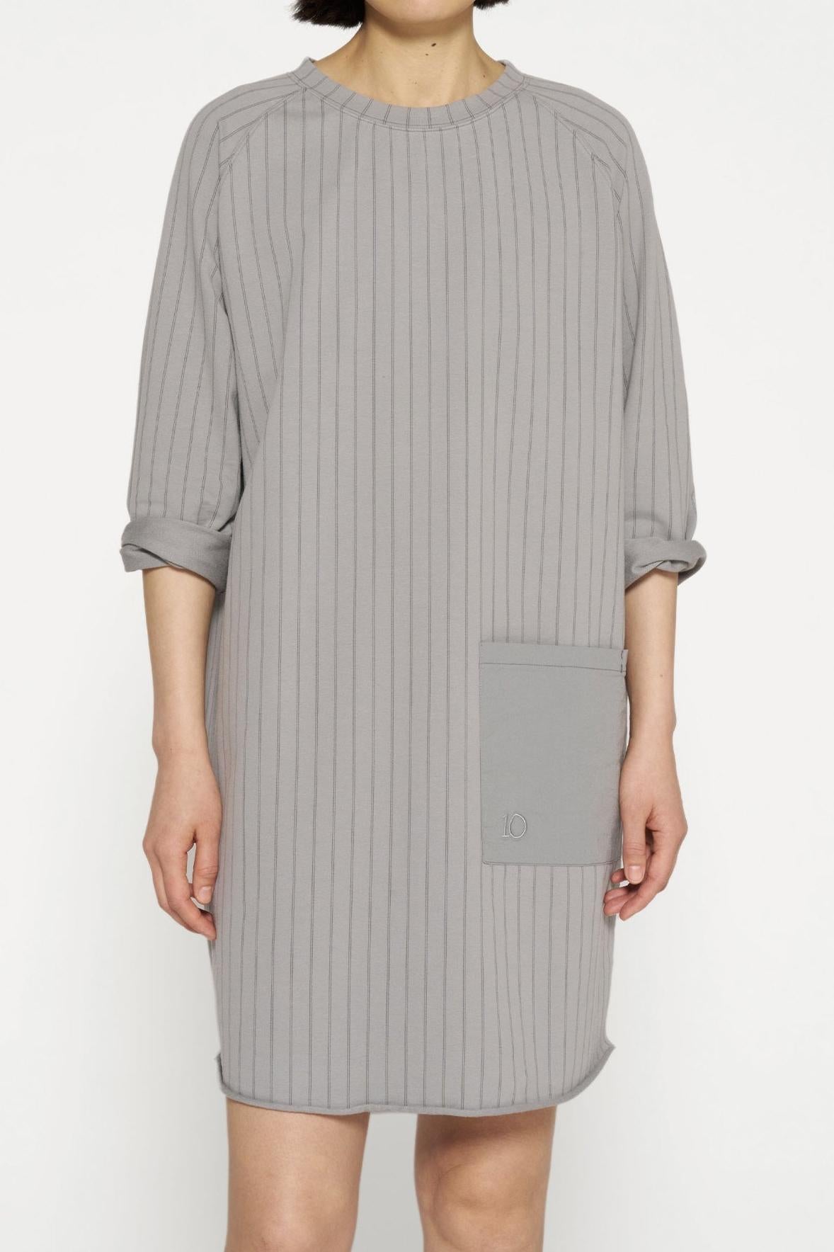 SWEAT DRESS PINSTRIPE