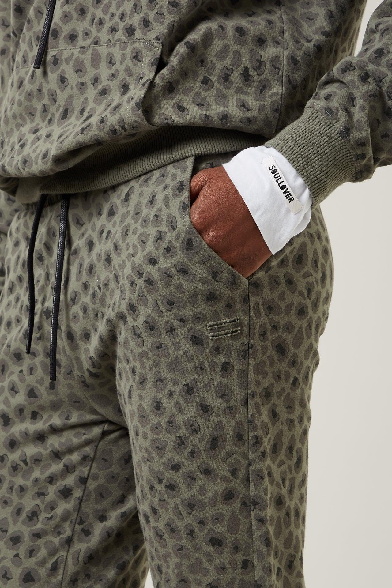 CROPPED JOGGER ARMY LEOPARD