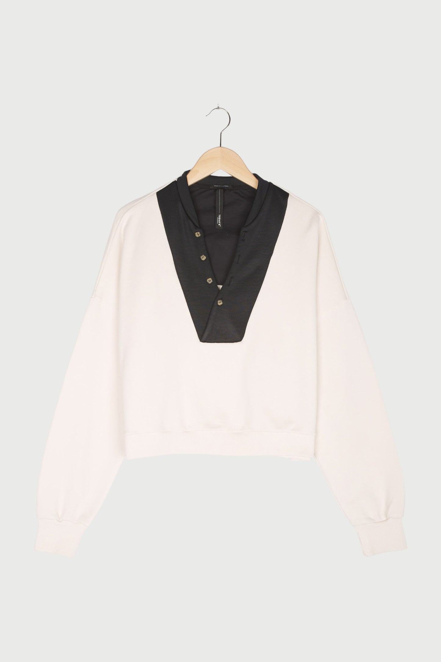 buttoned bib sweater