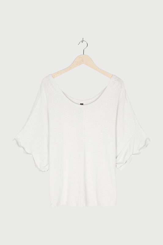 WIDE NECK TEE LINEN