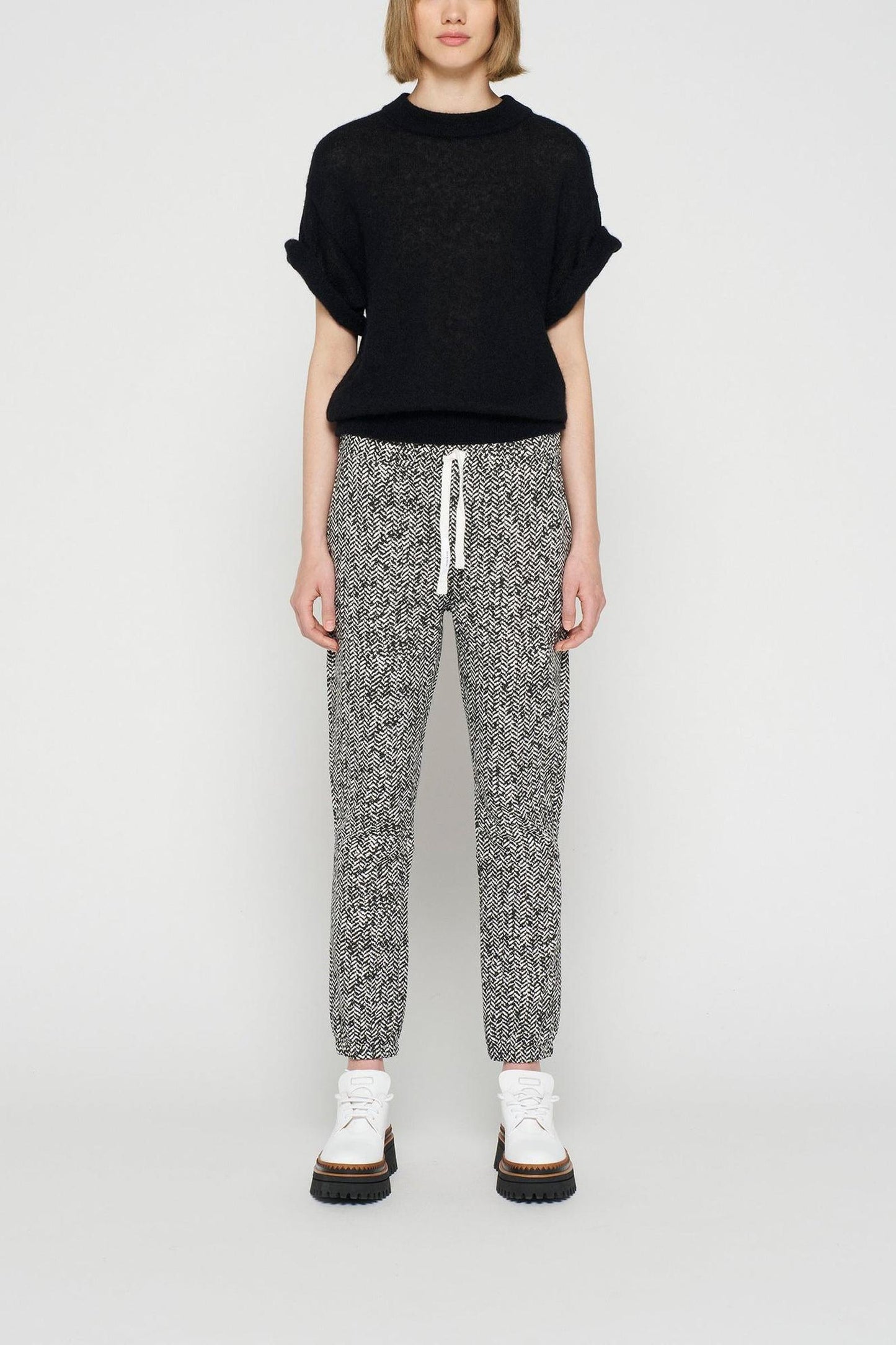 CROPPED JOGGER HERRINGBONE