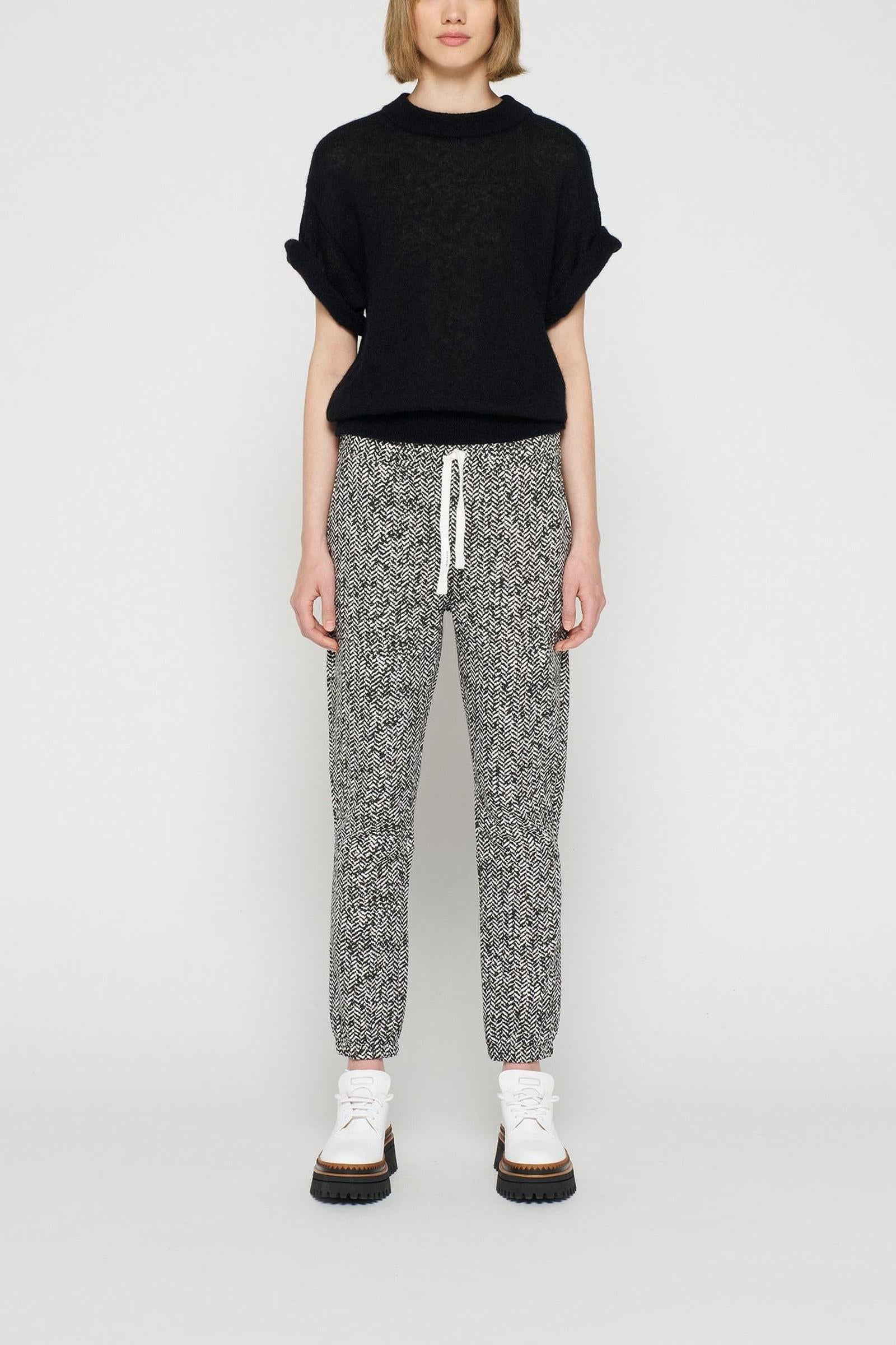 CROPPED JOGGER HERRINGBONE