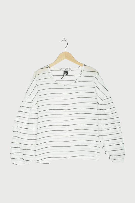 BALLOON SLEEVE BLOUSE STRIPE