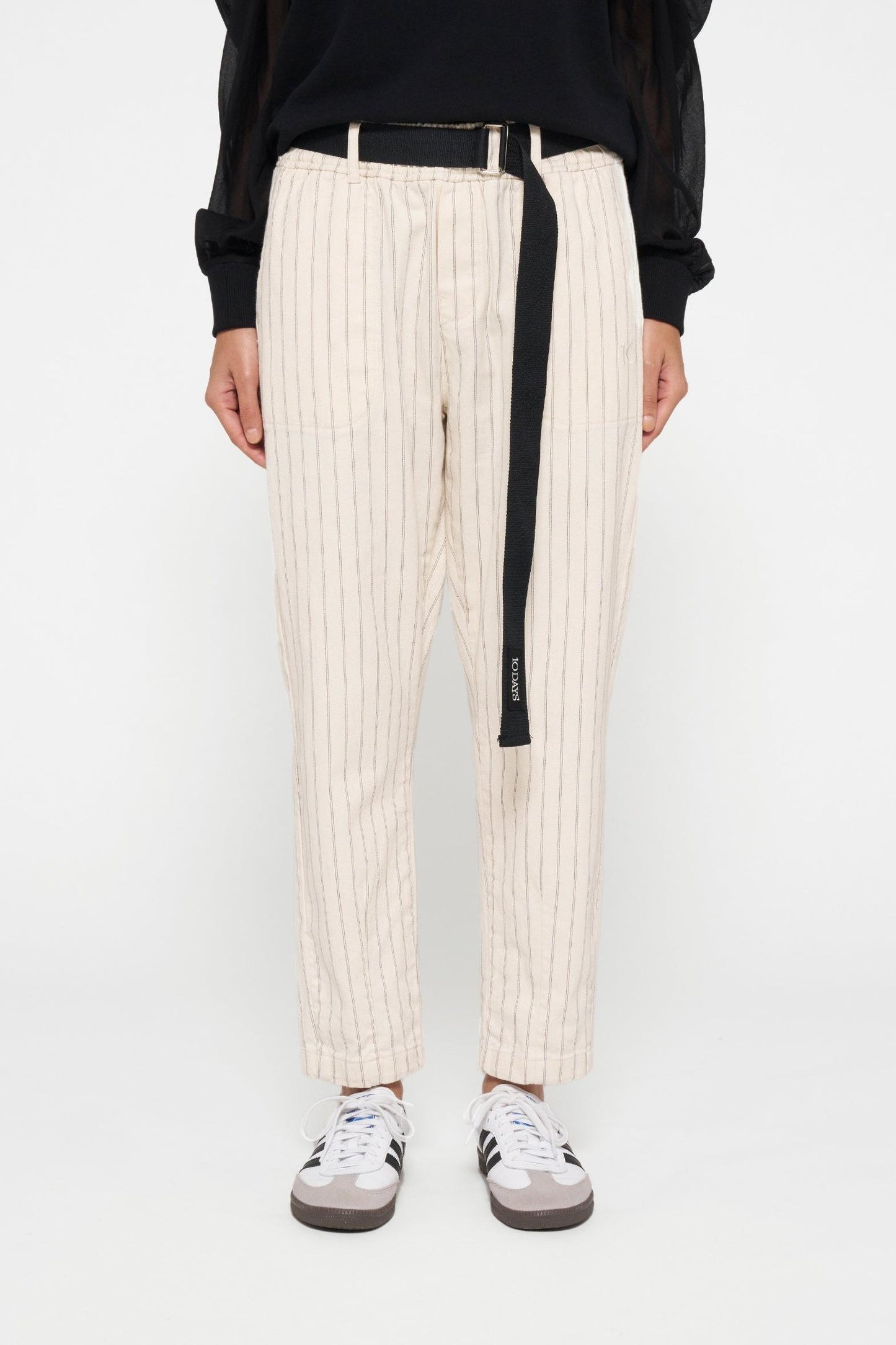 BELTED PANTS PINSTRIPE